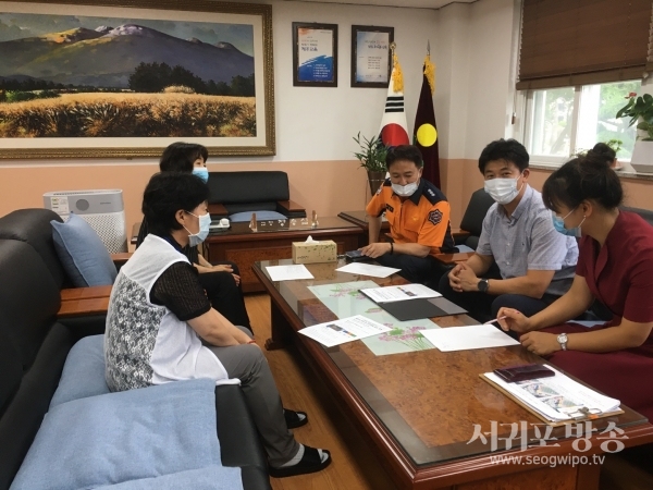 월랑초등학교는 지난 8월 10일(월) 교장실에서 제주 소방본부와 2020 국제안전 시범학교 협약식을 가졌다.