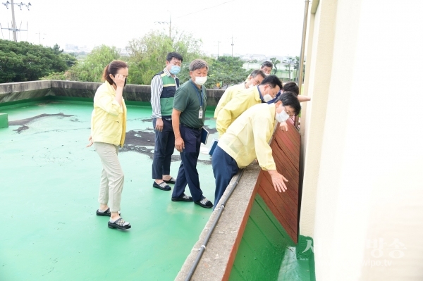 이석문 교육감, 공사가 진행중인 덕수초, 사계초 및 한국뷰티고 방문, 태풍 피해 여부 확인 점검