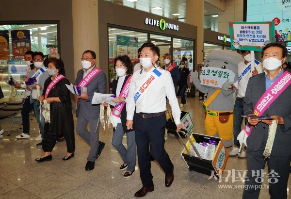 원희룡 지사, 일일 마스크 전도사로 변신