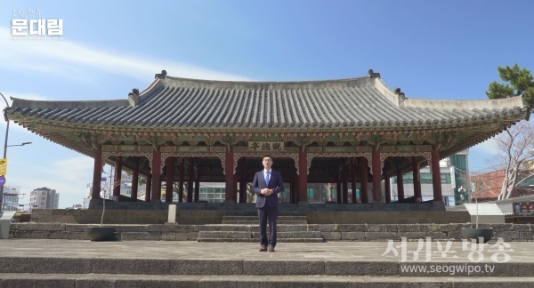 관덕정에서 문대림 제주도지사 예비후보