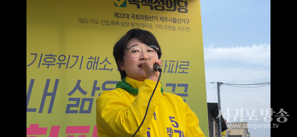 제22대 총선 제주시을 선거구 녹색정의당 강순아 후보