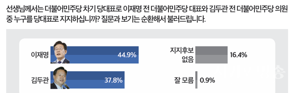 민주당 차기 당대표 적합도