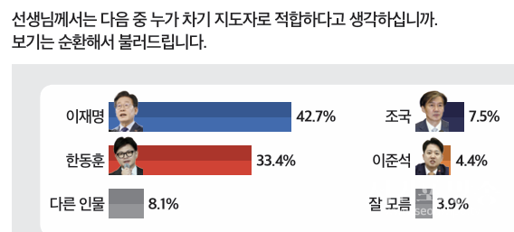 여야 차기 지도자 적합도