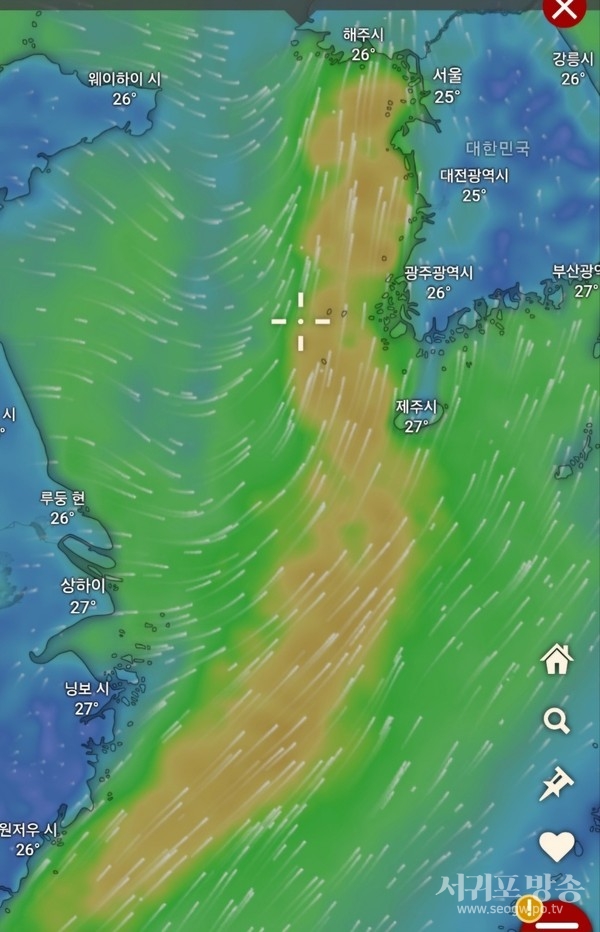 제9호 태풍 종다리 북상