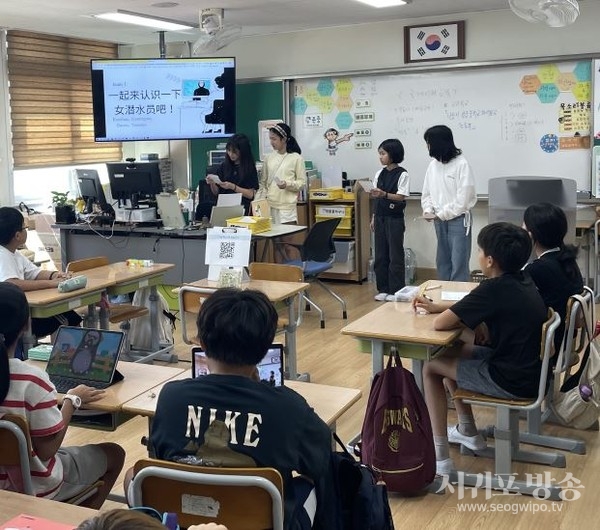 보성초, 중국 난징시름릉중학교 하서 분교와 온라인 국제교류 진행