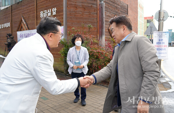 오영훈 지사, 서귀포의료원 찾아 근무태세 점검