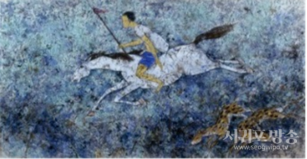 박노수 수렵도, 1974, 66×132cm
